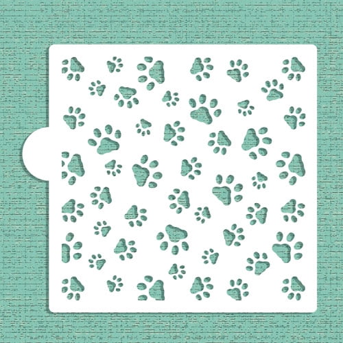 Craft and Cookie Stencil 5 Inch Image on 5.5 Inch Border Paw Prints Craft and Cookie Stencil 5 Inch Image on 5.5 Inch Border Paw Prints